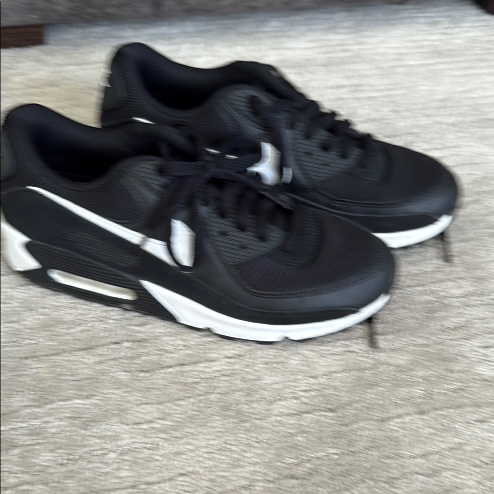Black and White Nike Air Max Athletic Sneakers